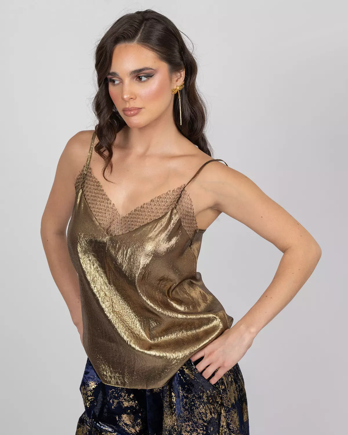 Silk Camisole Top - Gold 5