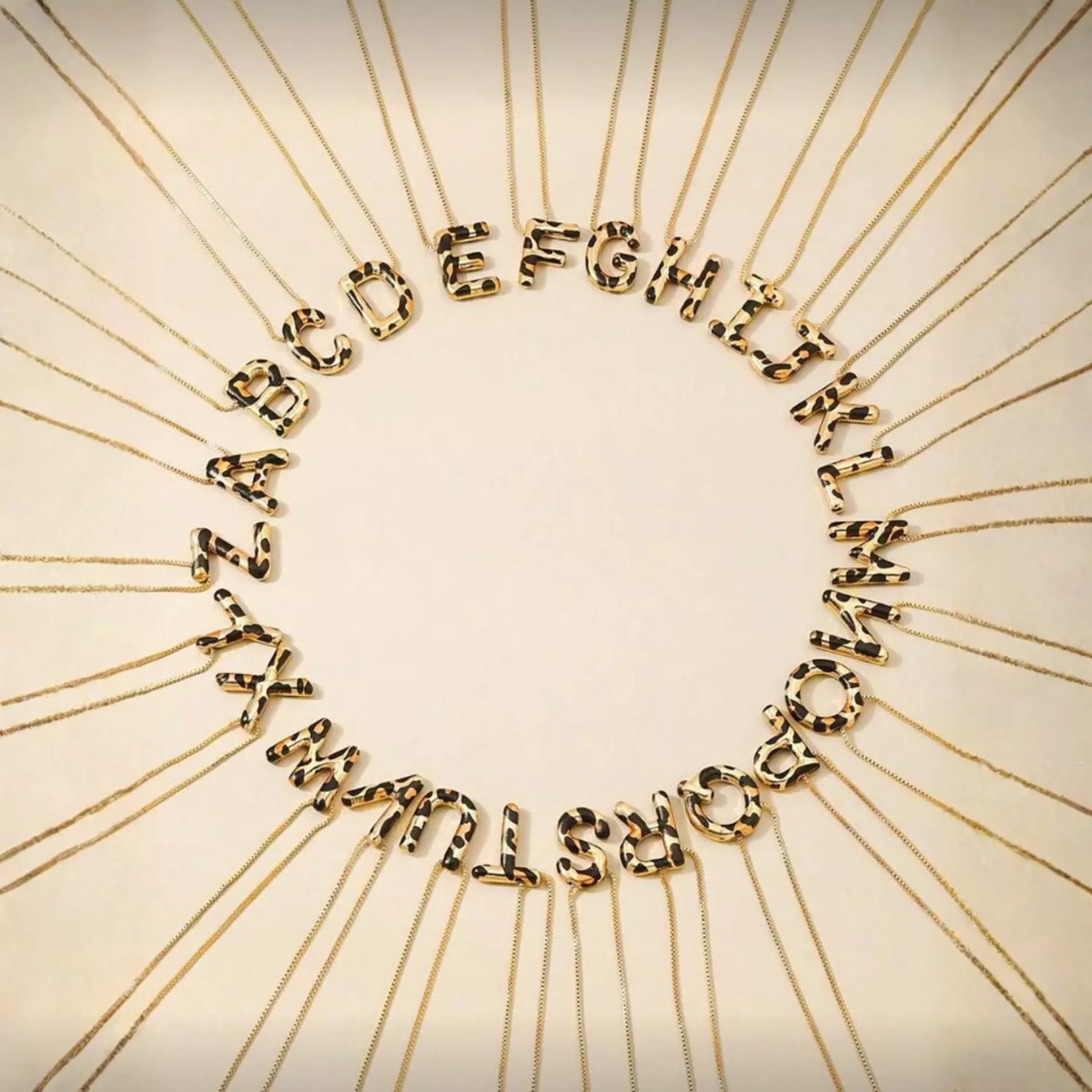 Leopard Print Letter Necklace 3