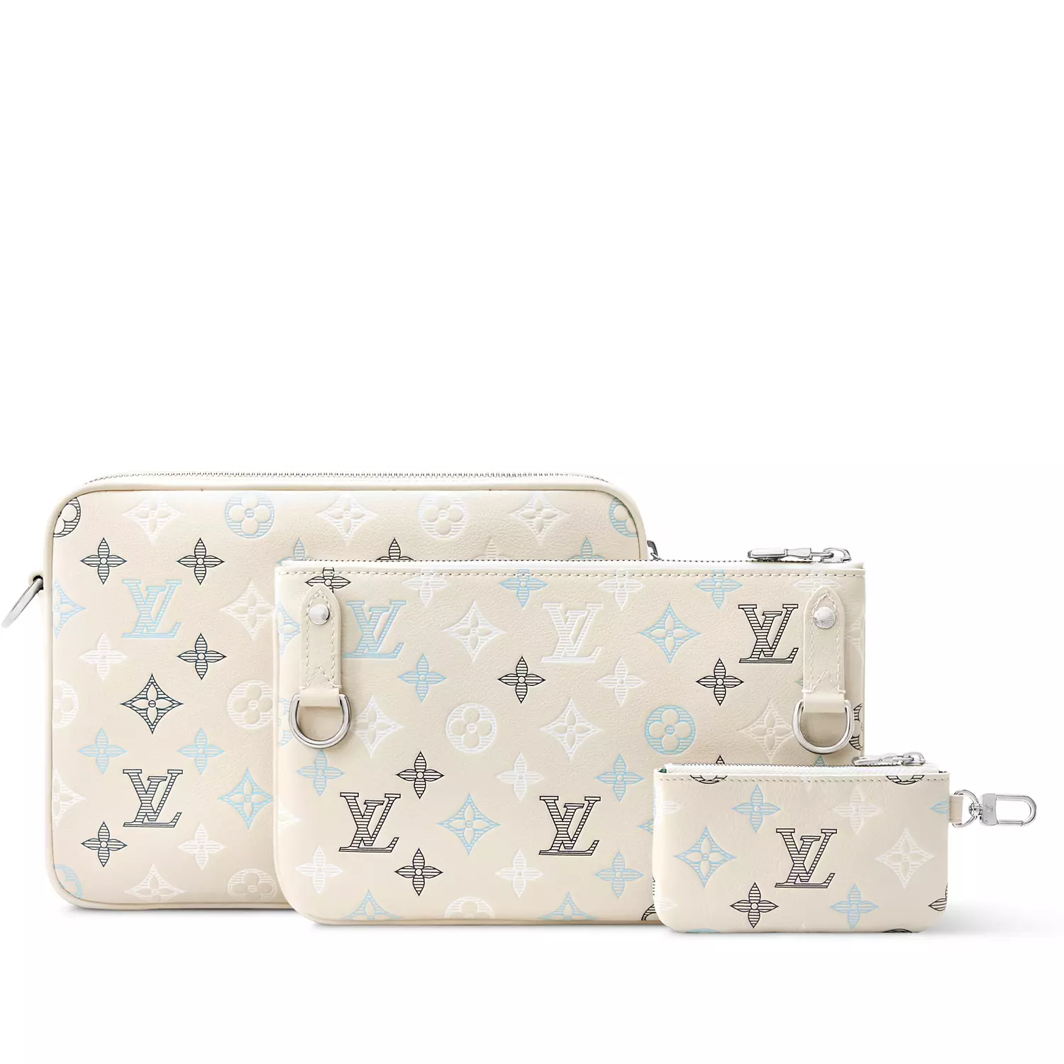 Louis Vuitton Trio Messenger bag made from white Monogram 2