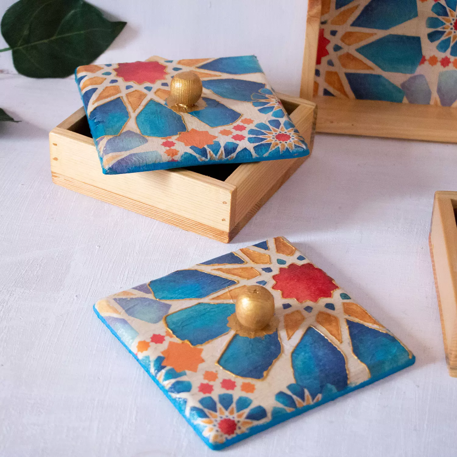 Blue Islamic Star Nuts Tray 4 pieces  6