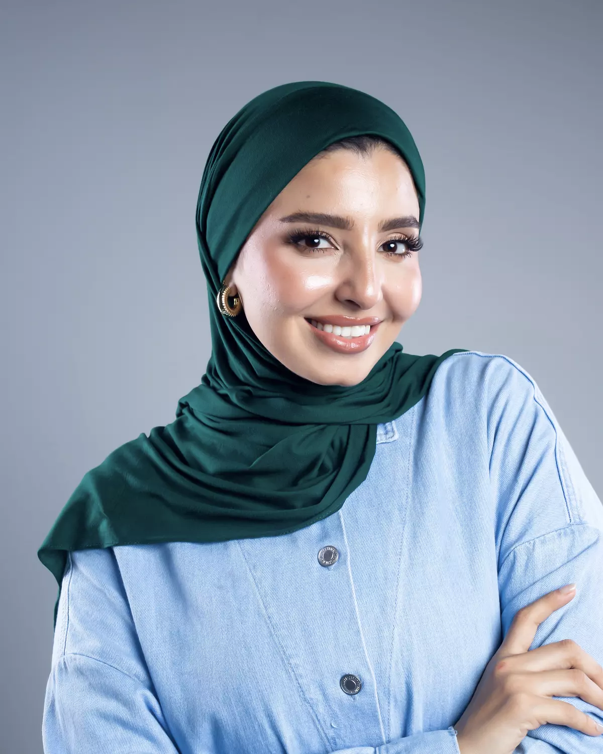 Jamila 2 in 1 evergreen cotton scarf  2