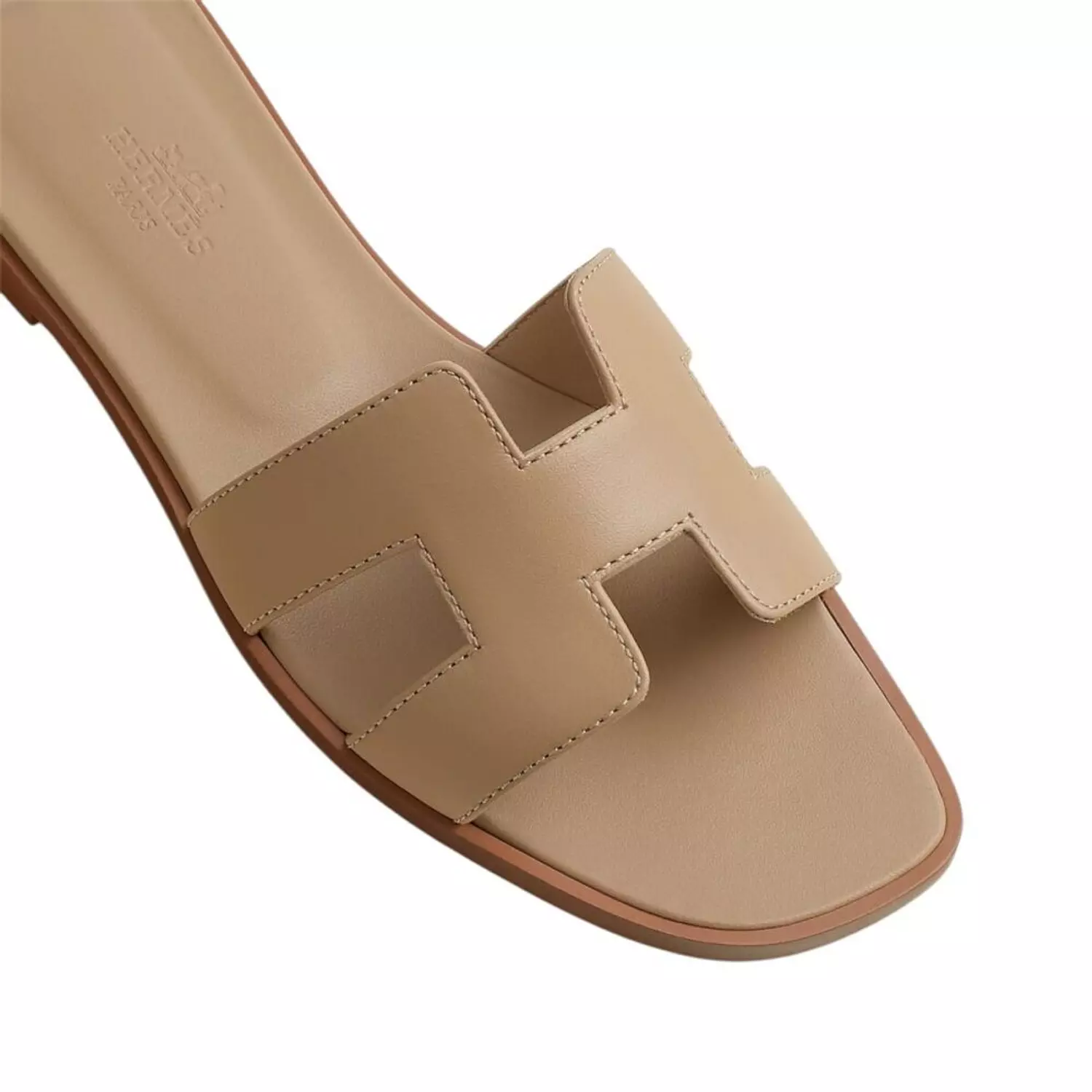 Hermes Oran sandal Beige Lin 3