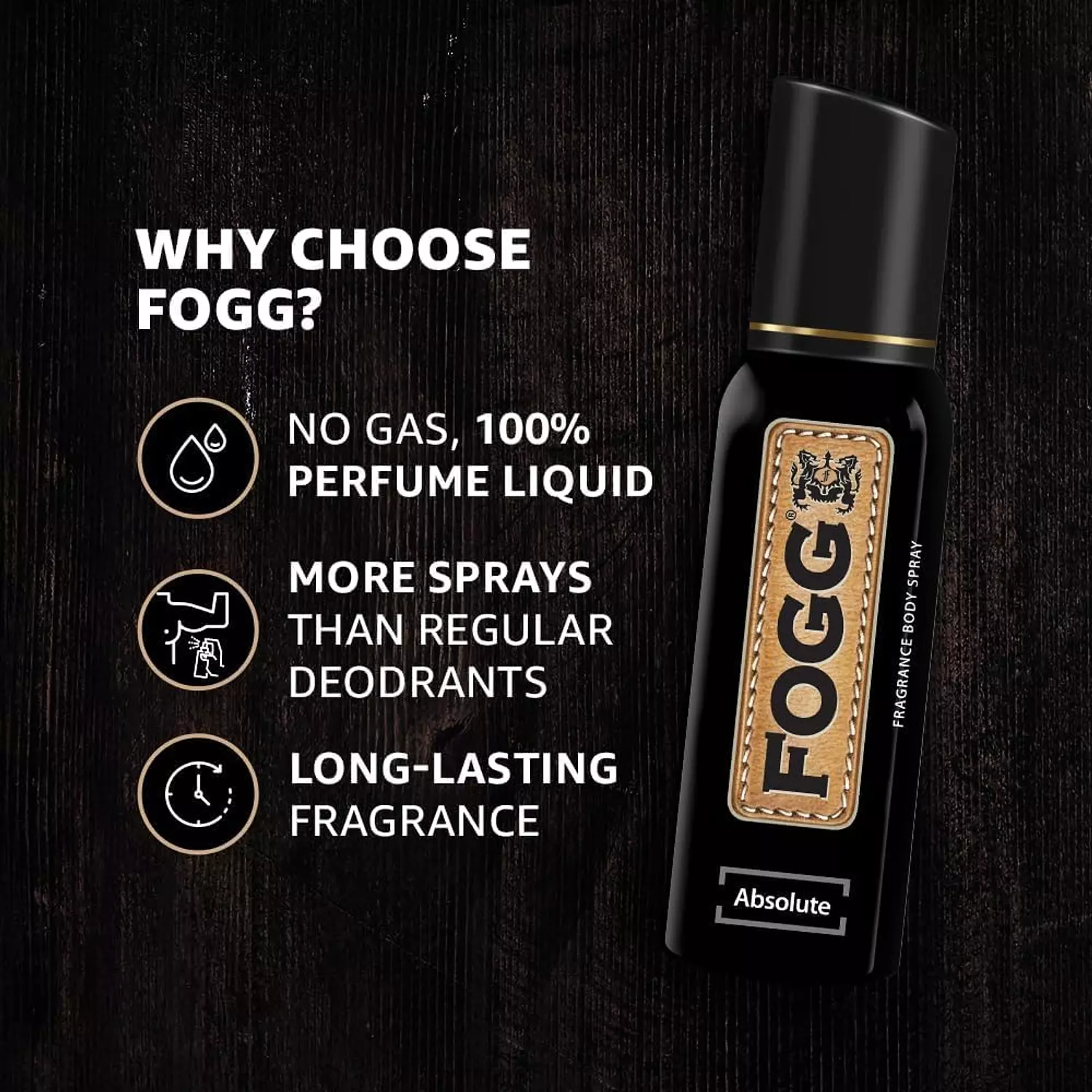FOGG ABSOLUTE PERFUME SPRAY -BLACK-120ML 6