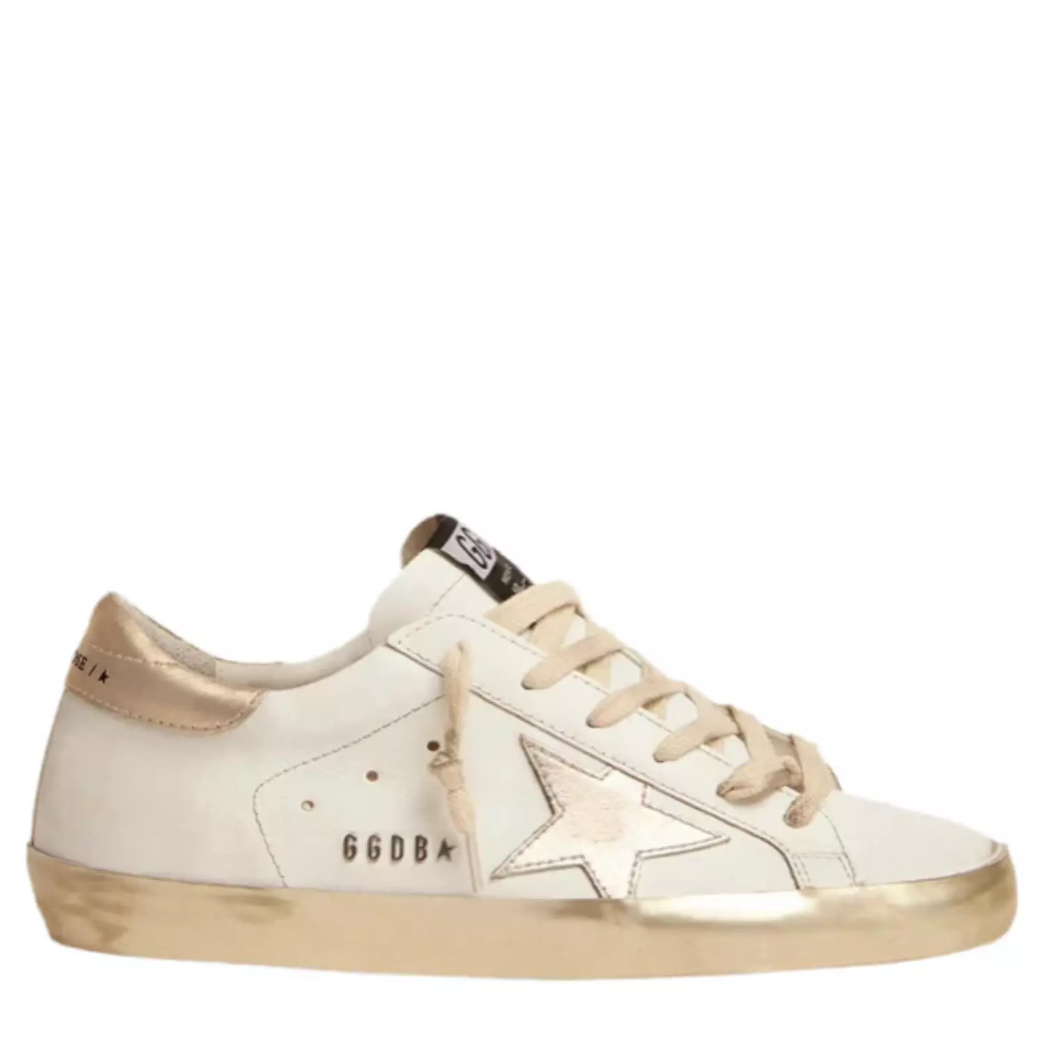 Golden Goose Super-Star with gold sparkle foxing and metal stud lettering(Women's) 4