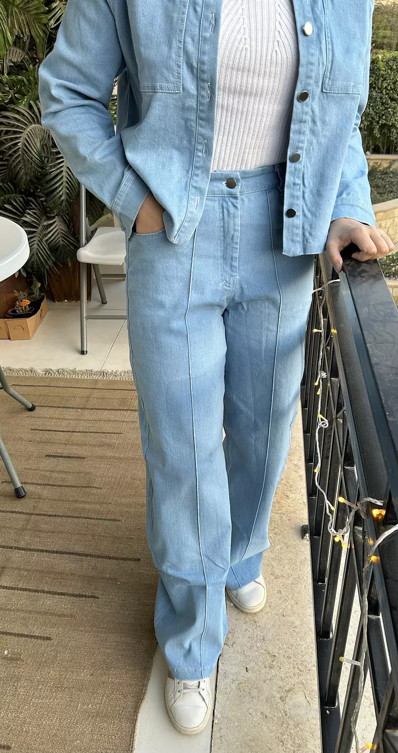SOUTH Wide Leg Denim Baby blue Pant image