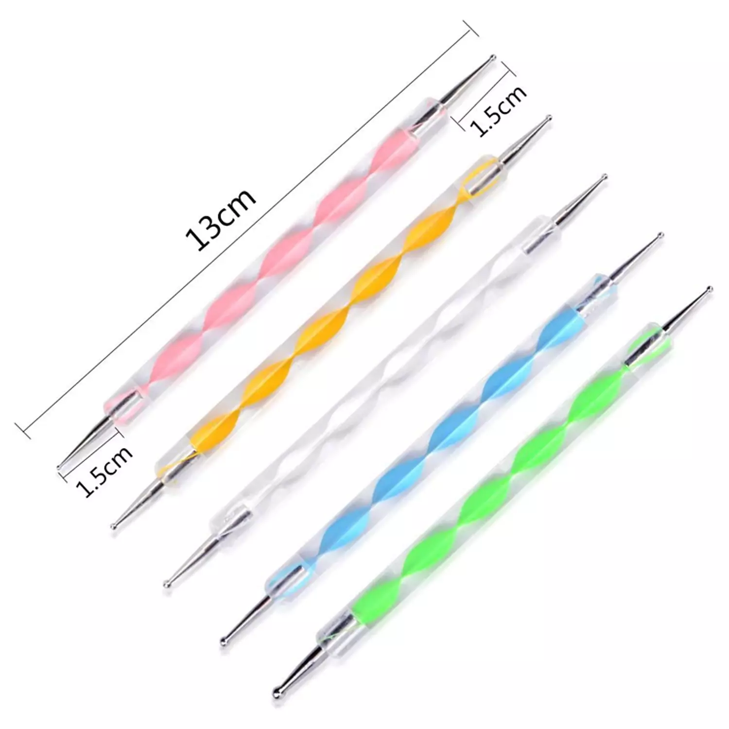 Dotting tools set 5 pieces - double sided Acrylic hand image