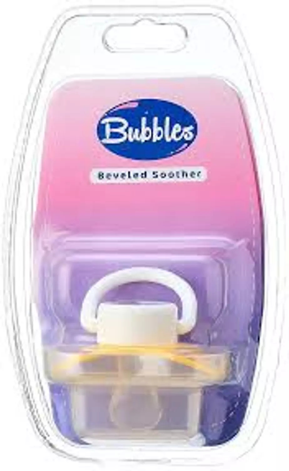 BUBBLES BEVELED SOOTHER + 6M YELLOW 1