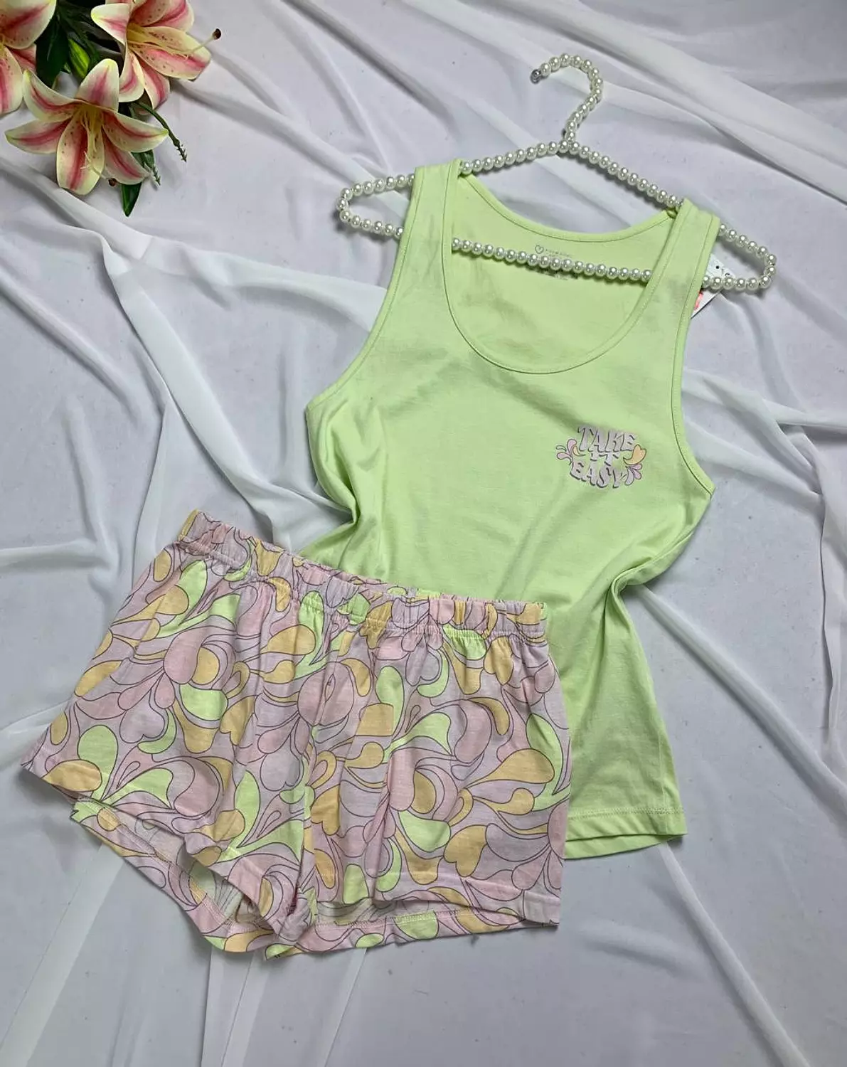Cotton pj set from primark cares image