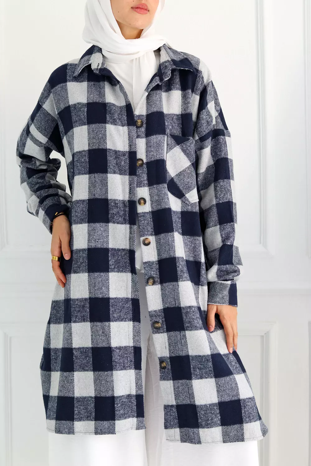 Blue Checkered Oversize Shirt 10