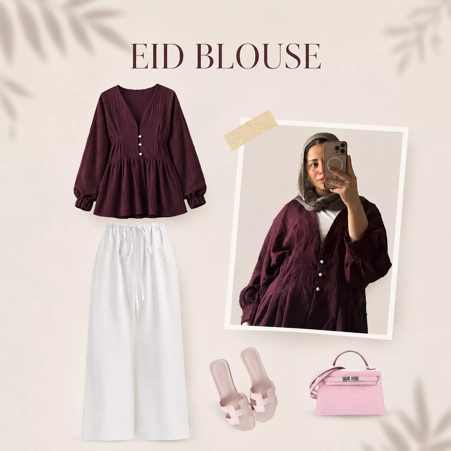 Button waist blouse hover image