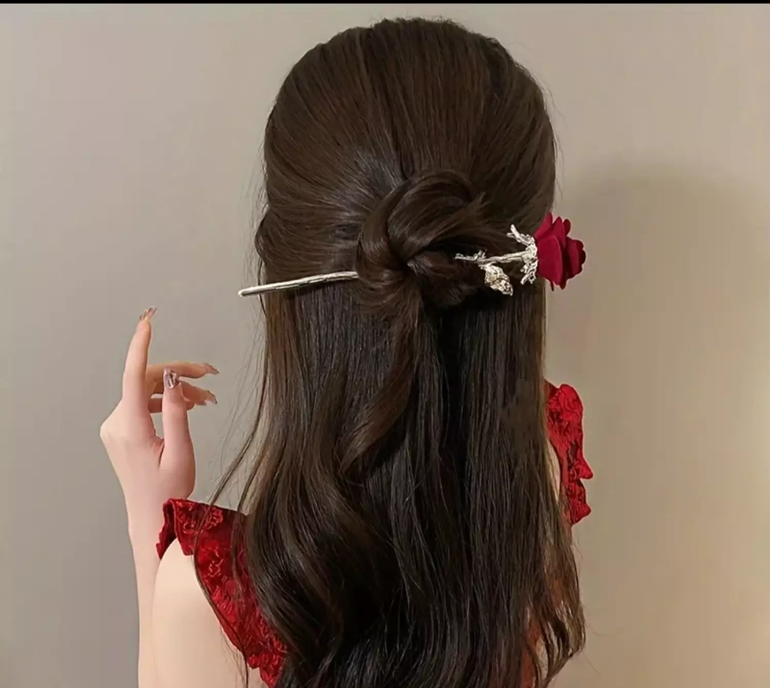 Red Rose Hairpin image