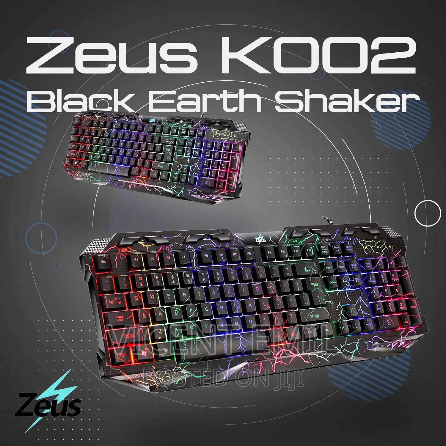 Multimedia Wired Gaming Keyboard - Rainbow Illumination - Zeus K002 5