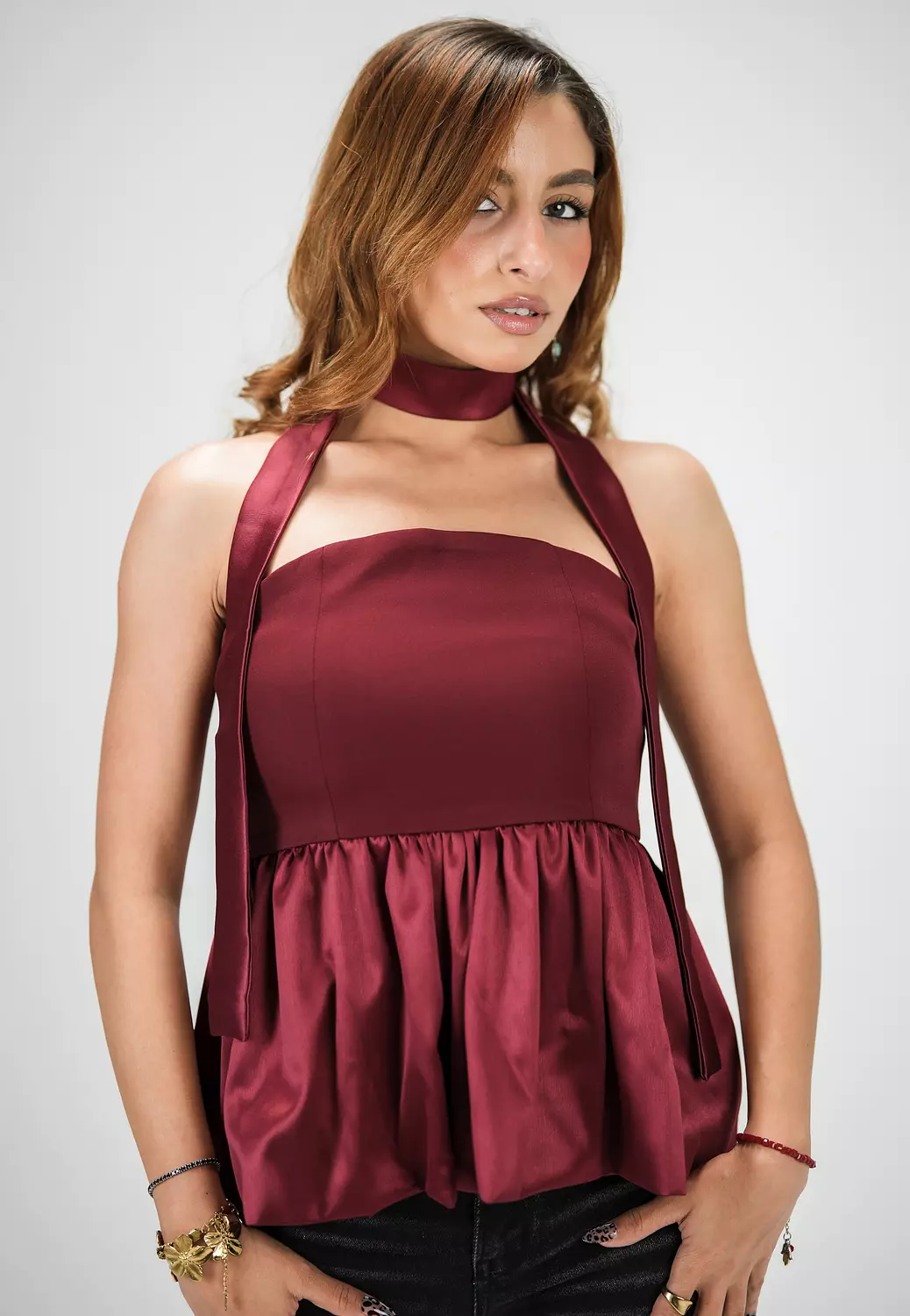 Satin Ruffle Top 2