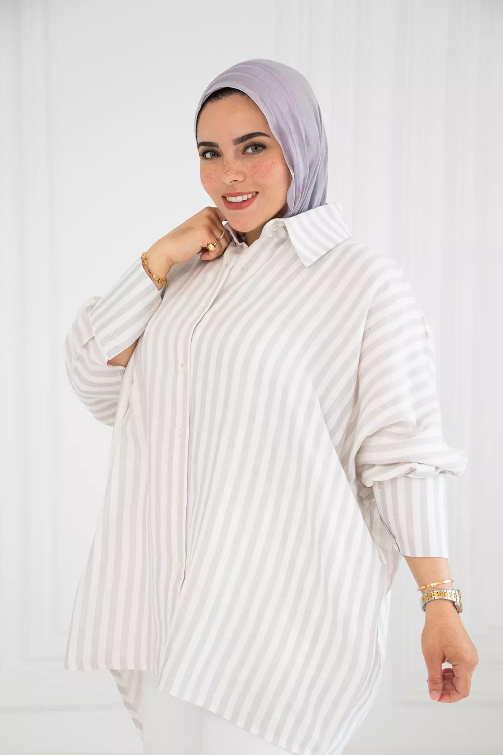 Oversized striped shirt 1