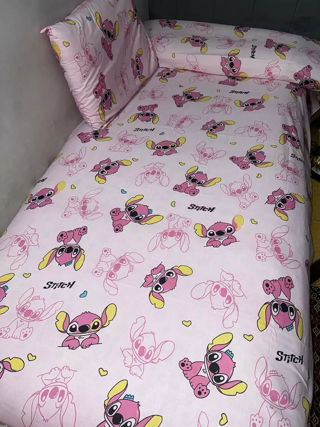 طقم ملاء اطفال قطن ستيتش بينك image