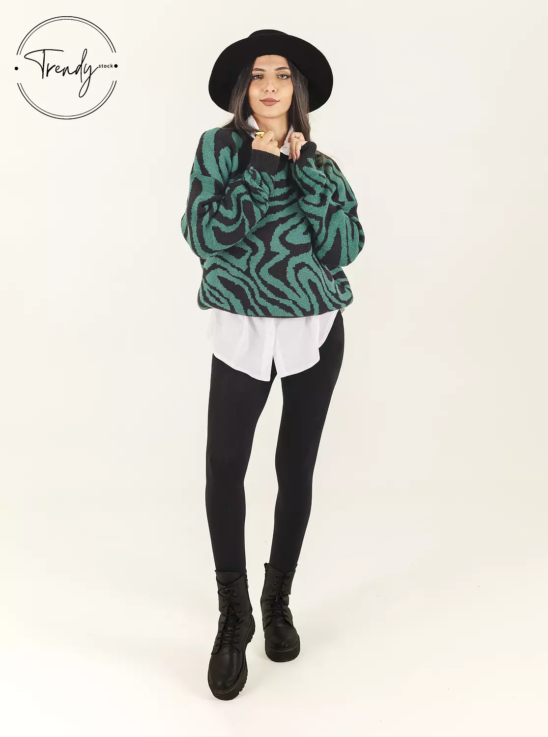 Wavy Patterned Pullover image