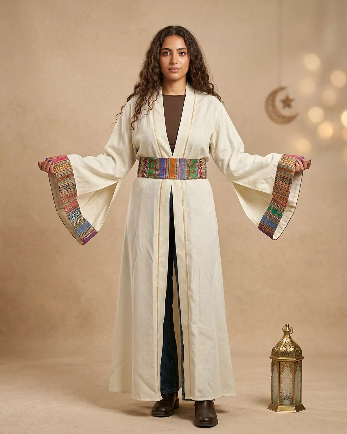 Noor Al Layali Kaftan-Beige  image