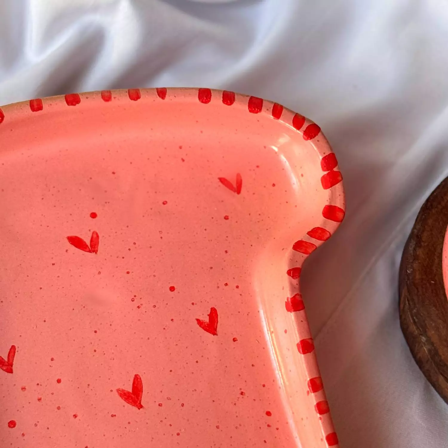 Pink Hearts toast plate 1