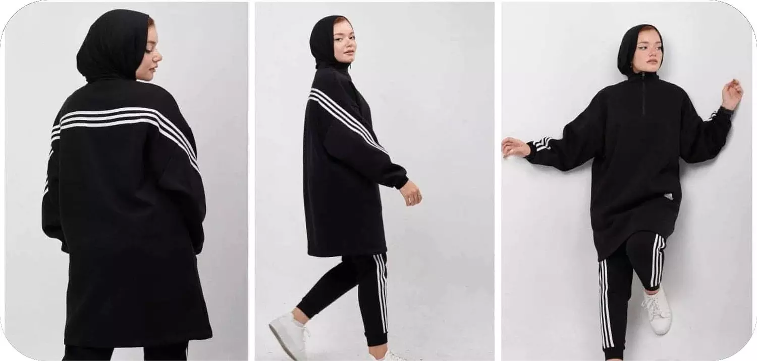 Adidas Long Set ميلتون (Milton) مبطن (بألياف قطنية داخلية "فليس") .. Modest Sporty image