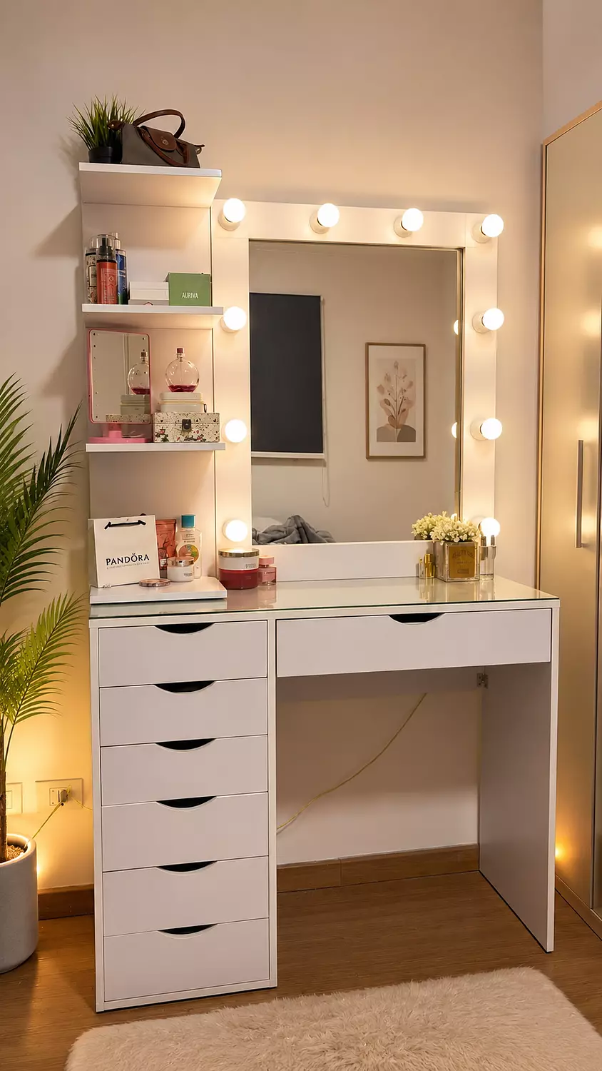 Vanity with mirror lamp image