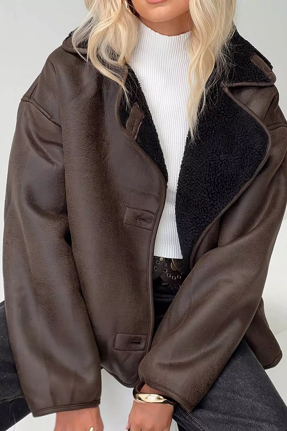 Oversized Teddy Fur Bomber