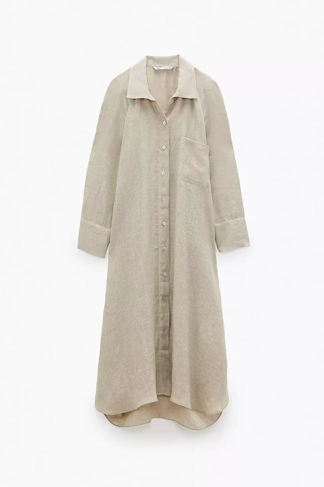 Elegant Long-sleeved linen shirt dress  image