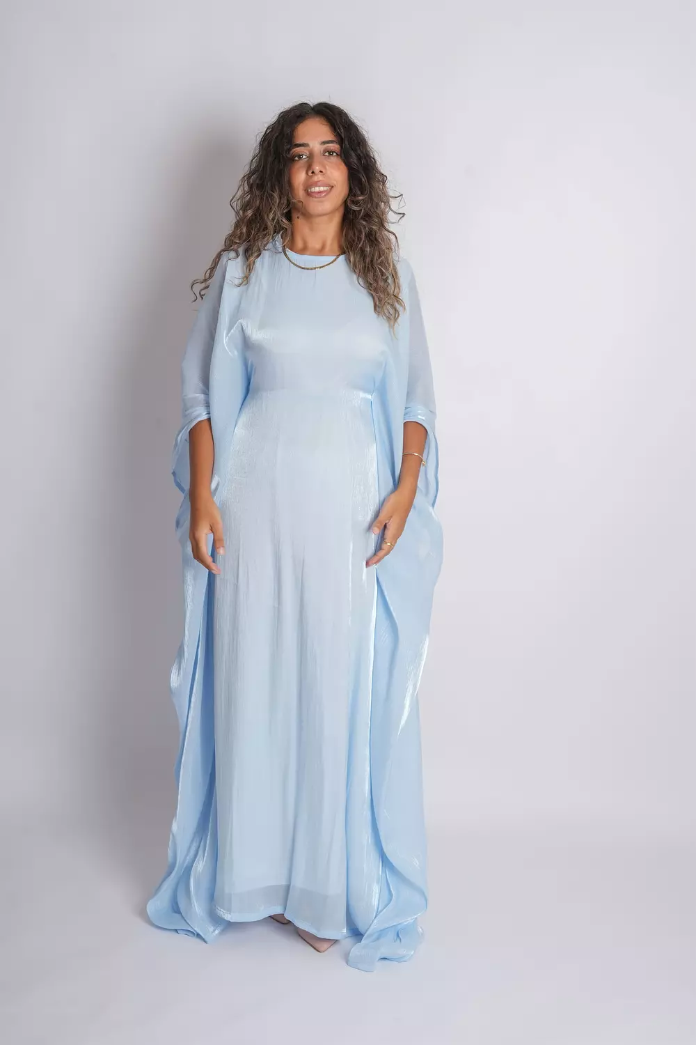 Baby Blue Butterfly Abaya 2