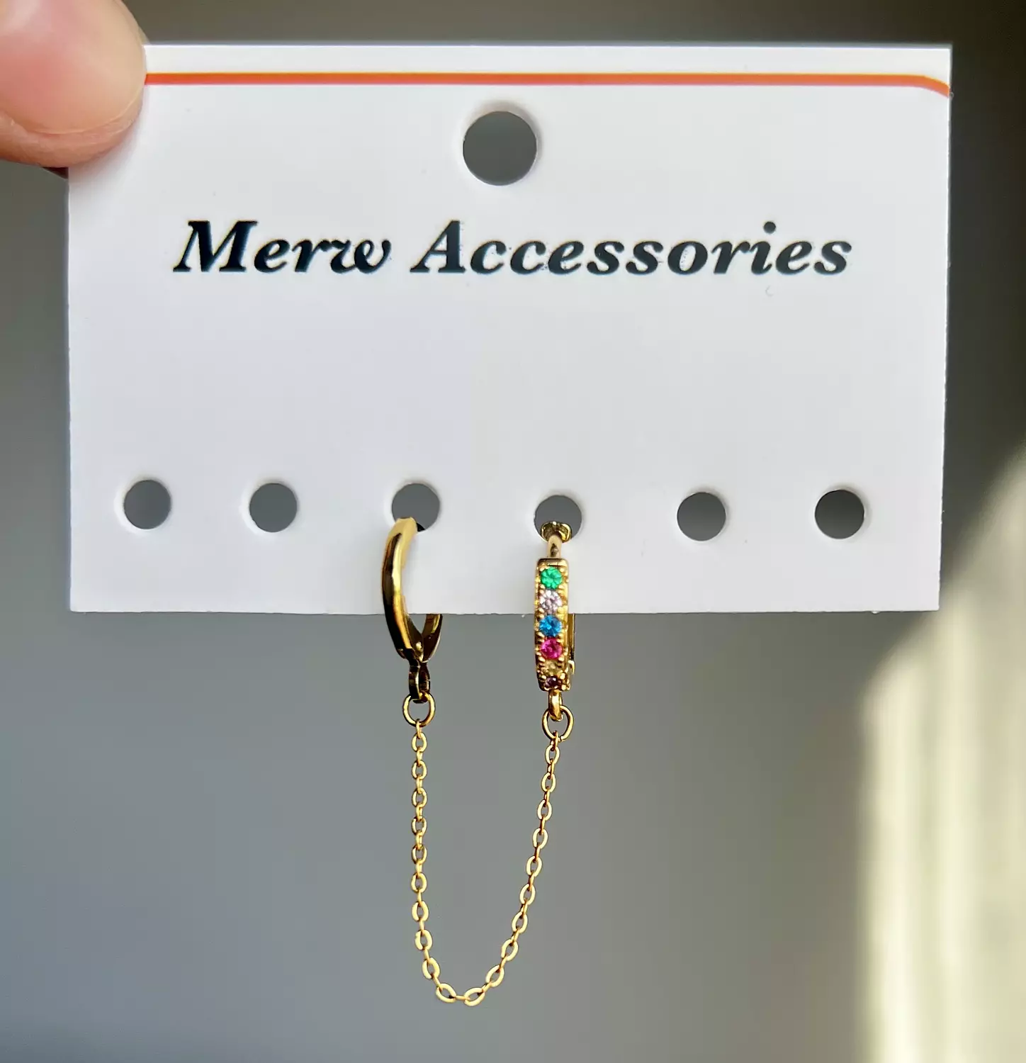 Colorful stones connect earring  image