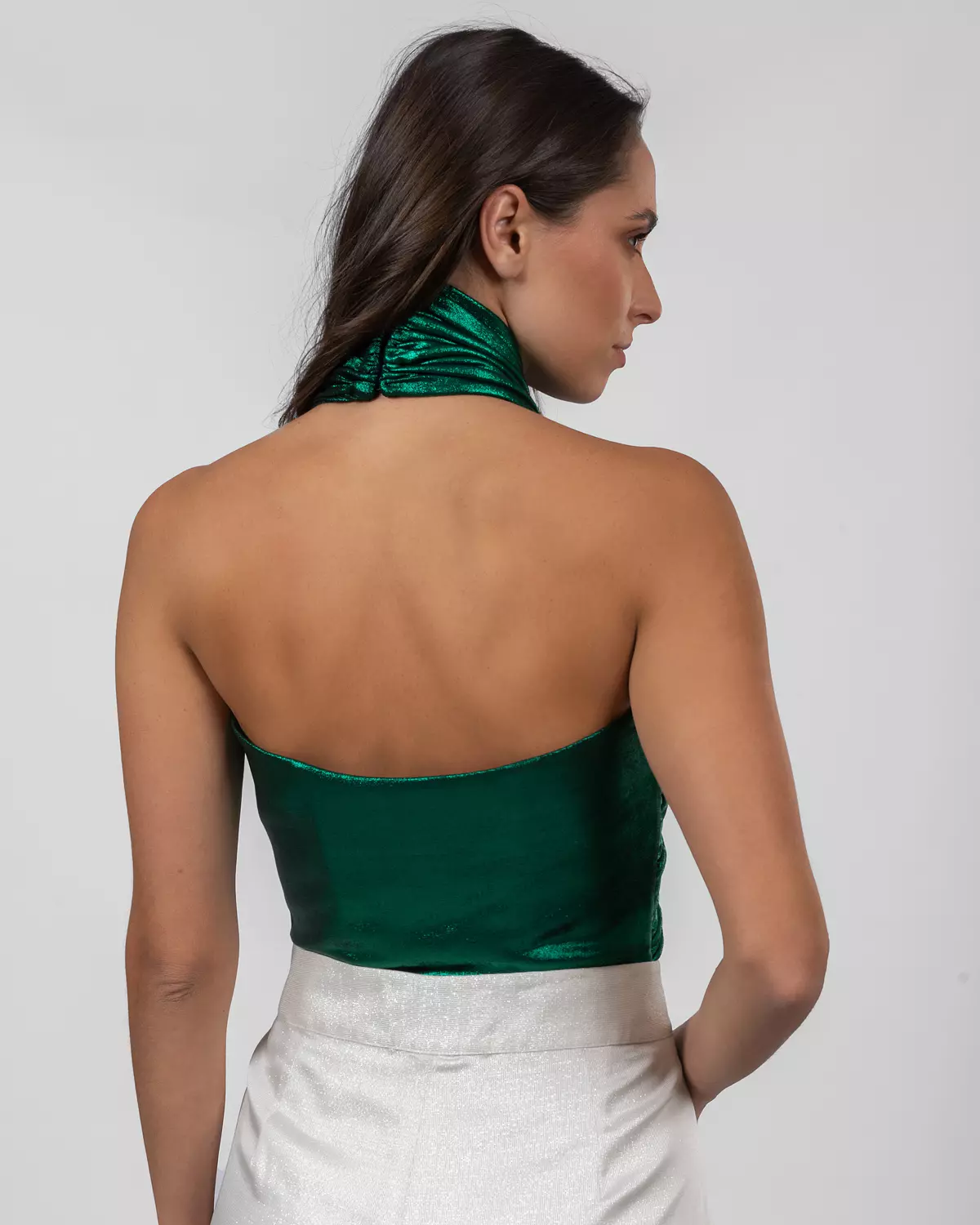 Shimmery Emerald Halterneck Top 3