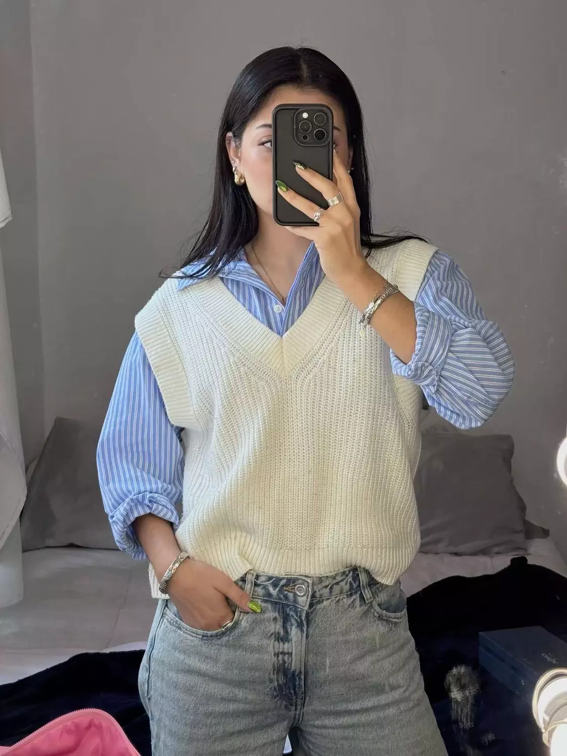 Women's Striped Overshirt - Autumn Comfort Fabric 2