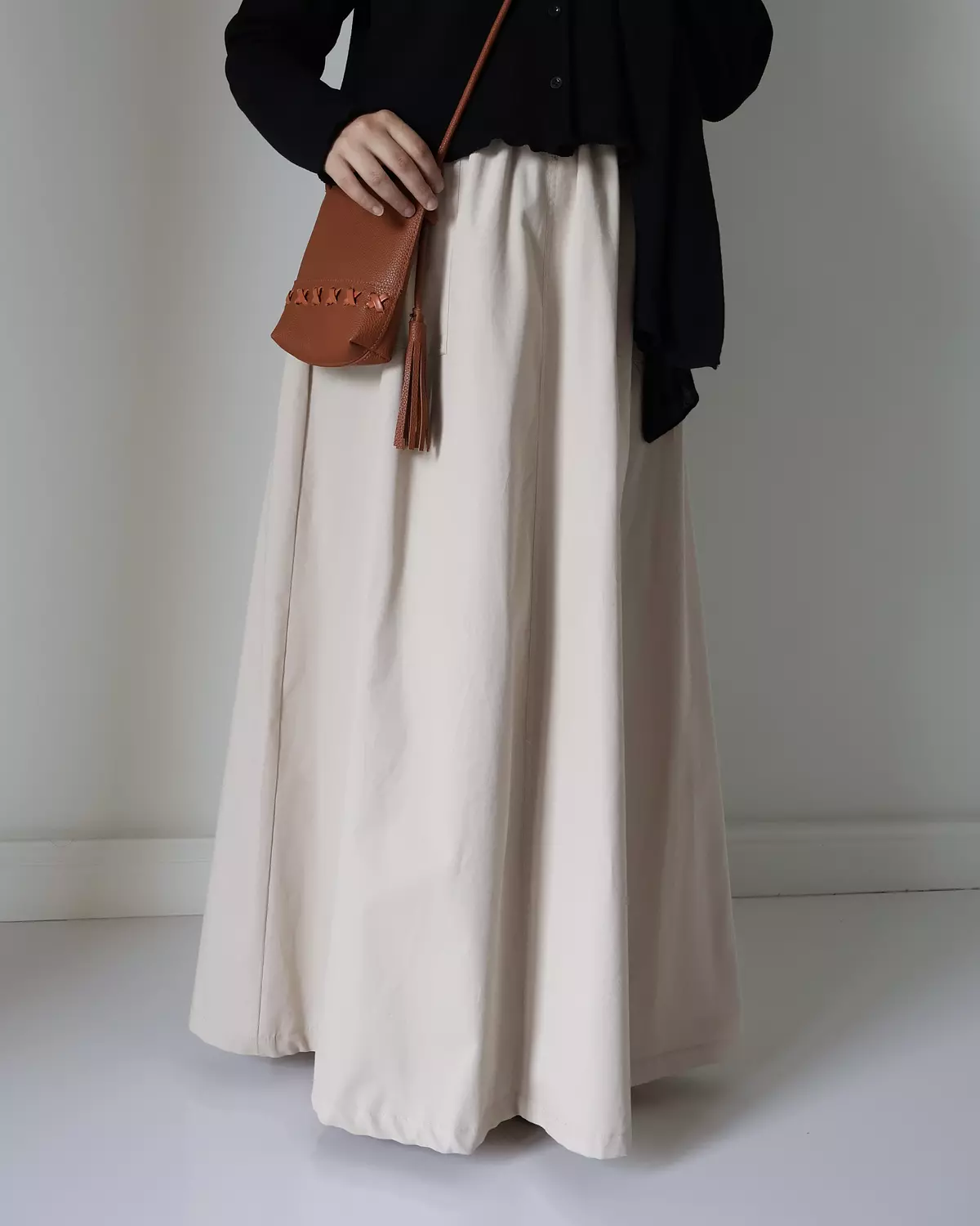 GABARDINE A LINE SKIRT BEIGE TEENAGE 4