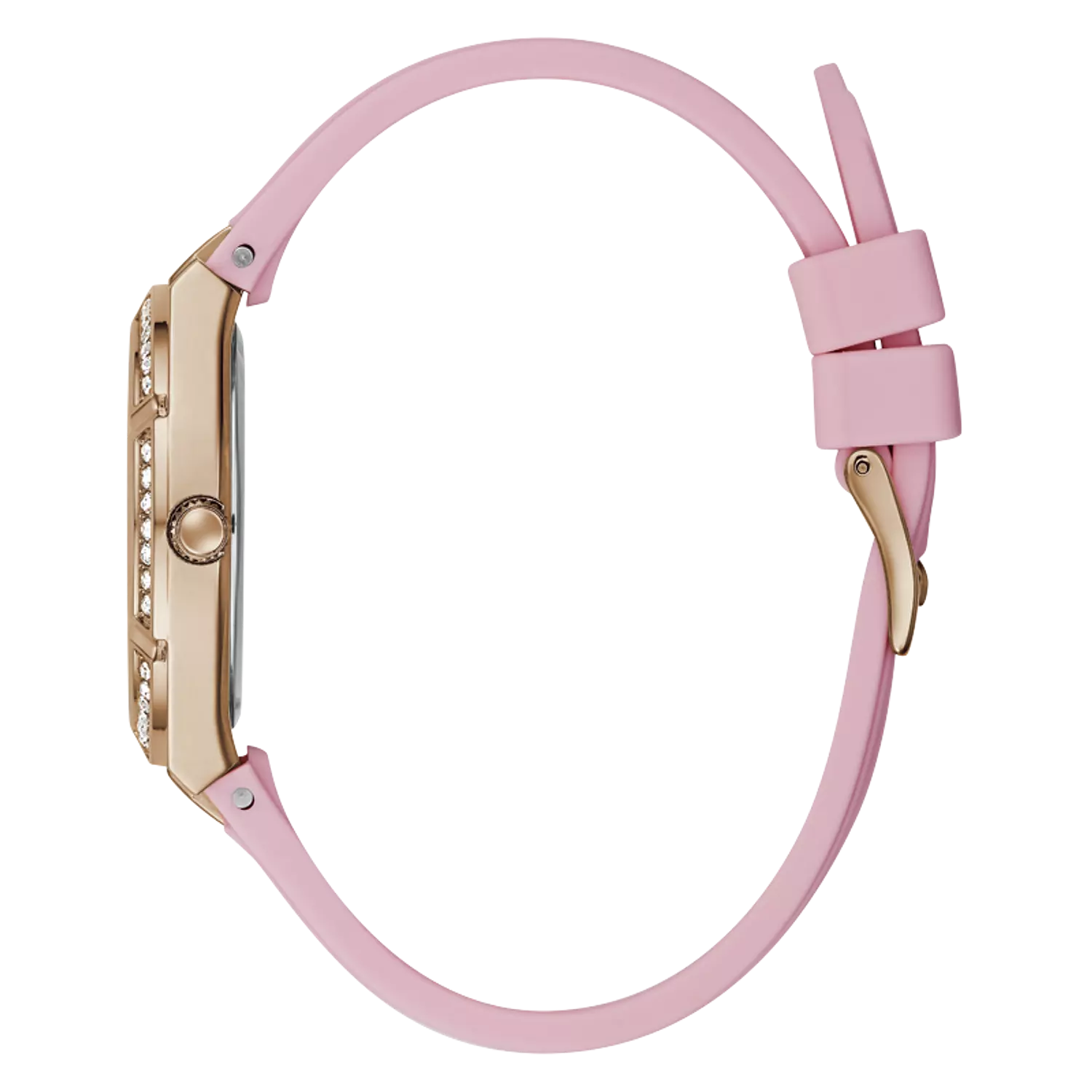 Guess GW0034L3 Ladies Watch Rose Gold Tone Polished Case Stainless Steel/ Silicone Strap 1