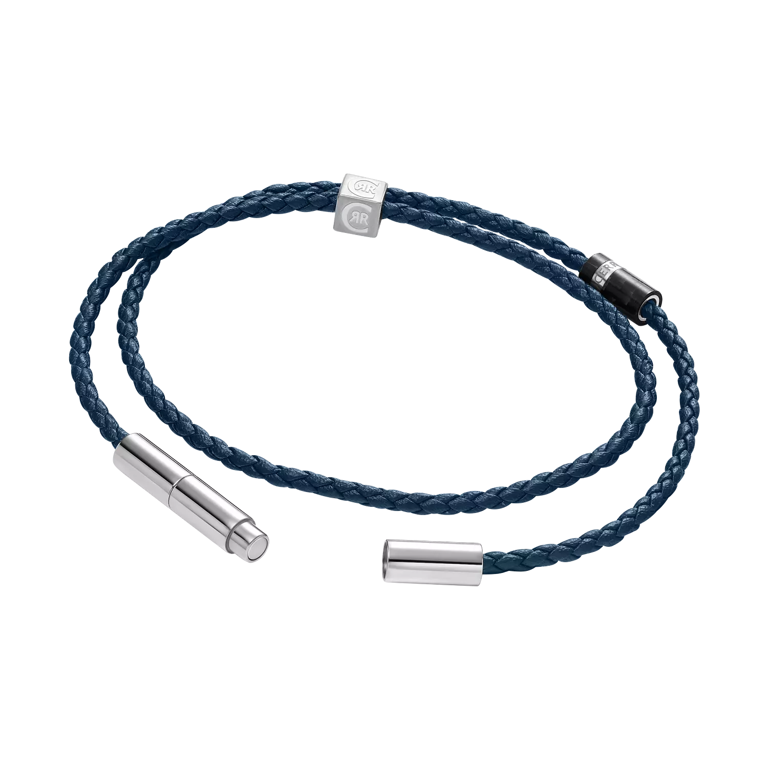 Cerruti 1881 Men's Massimo Blue Textured Bracelet Leather CIAGB0012401 2