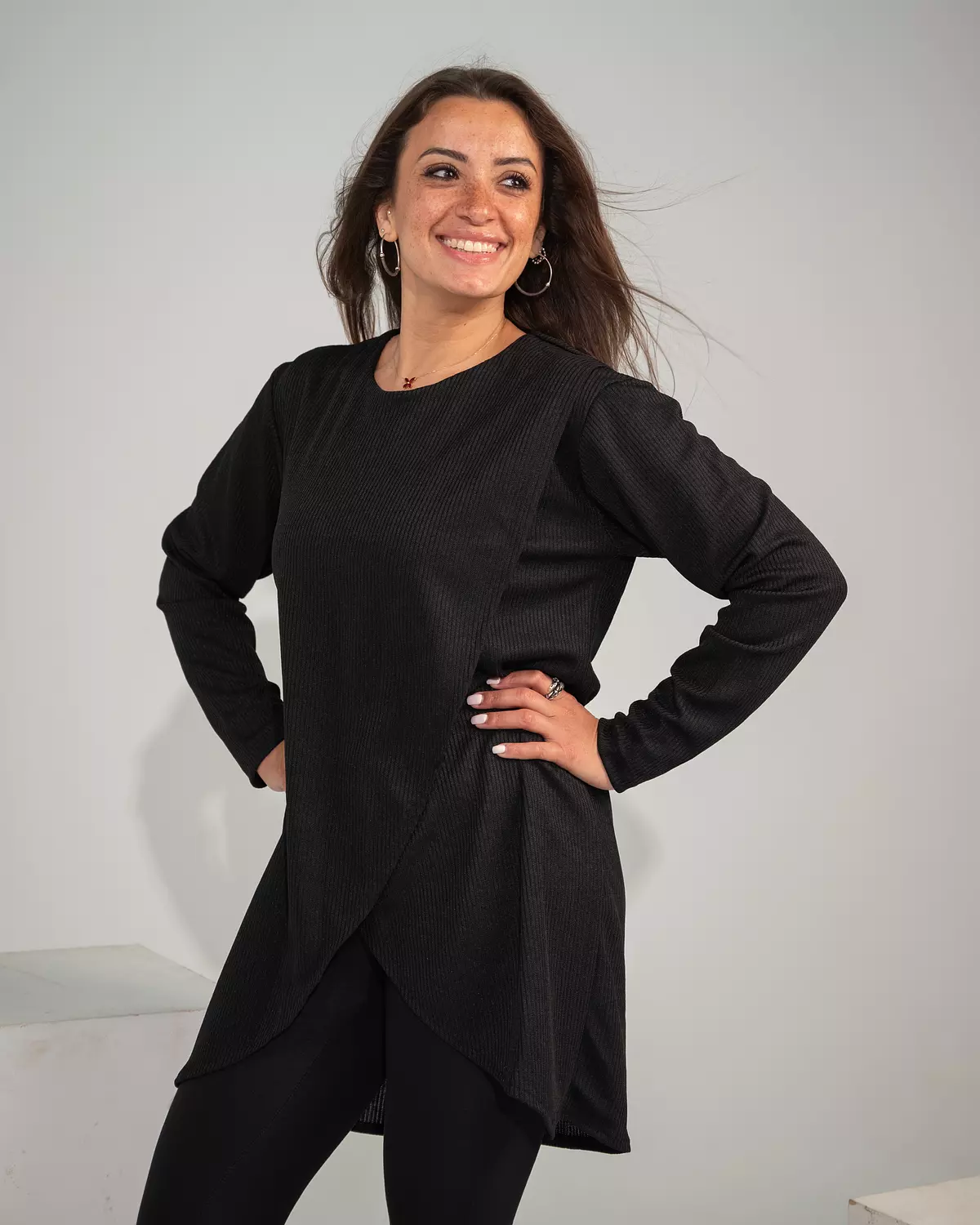 Cross Flow Tunic Black image