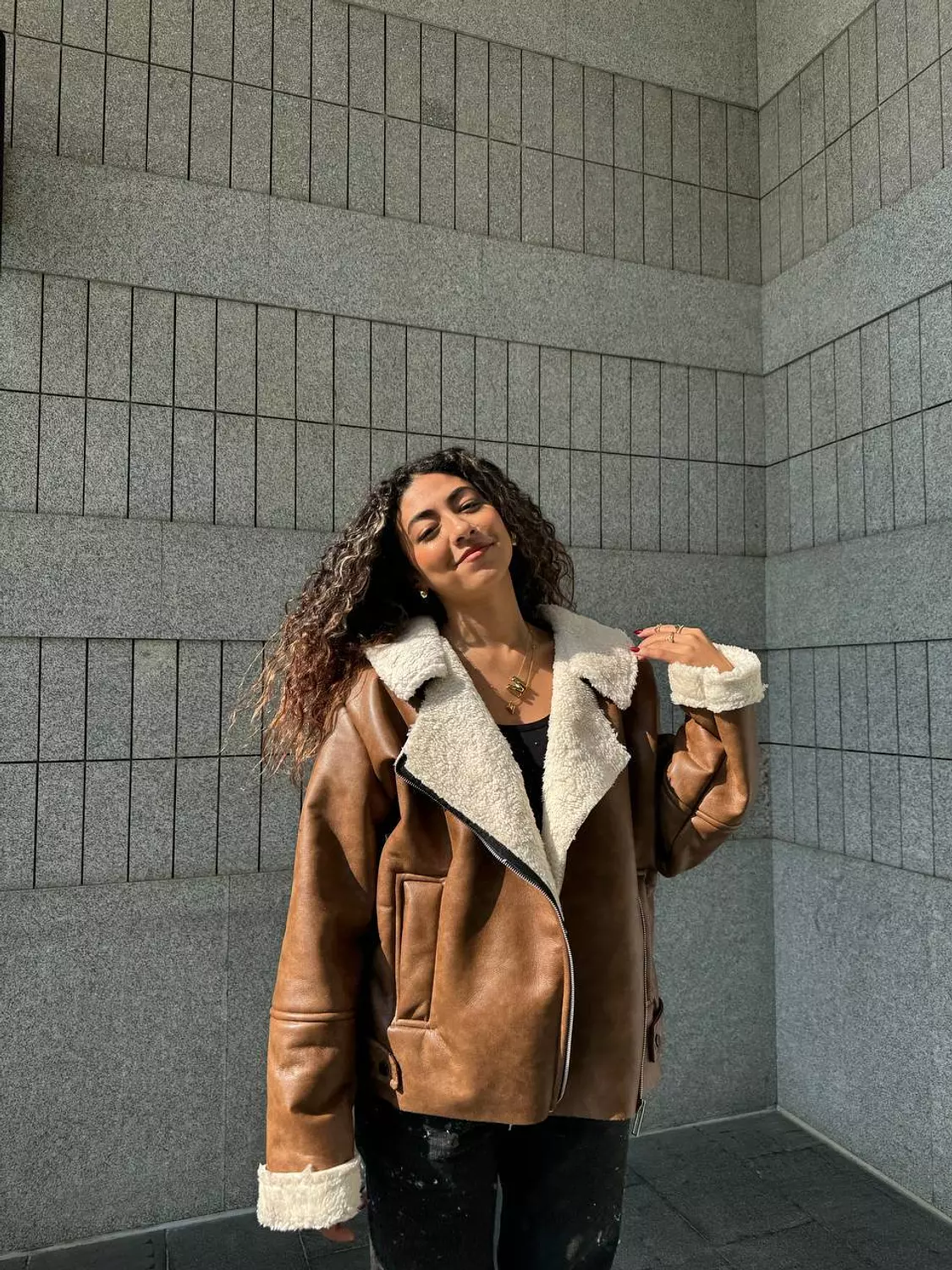 Stonewashed Oversized Leather Jacket 4