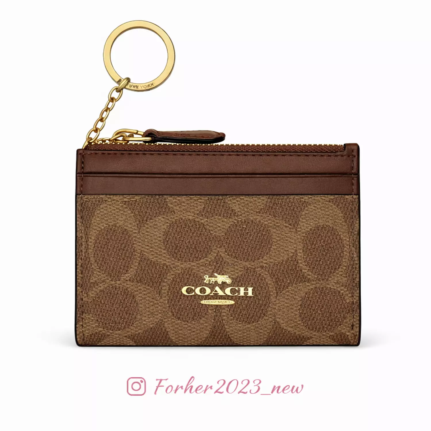 Coach skinny ID case in tan brown image