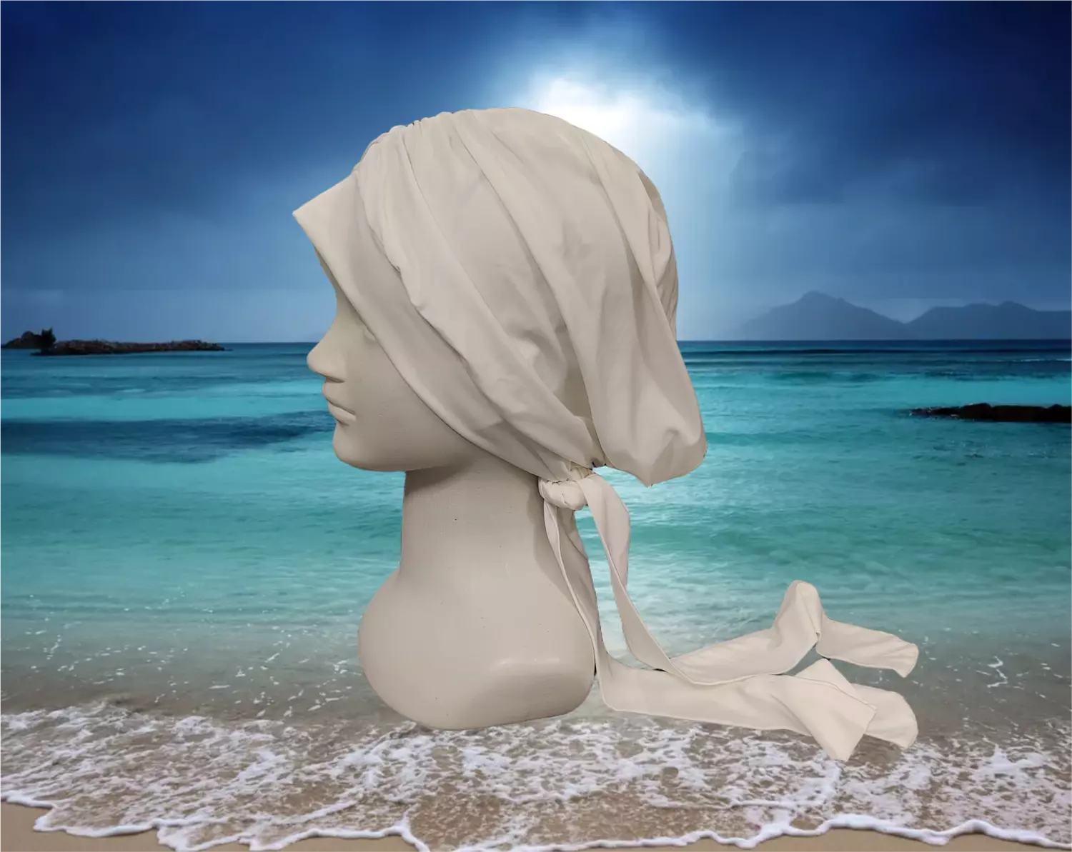 Swimming Turban- Pearl Tie image