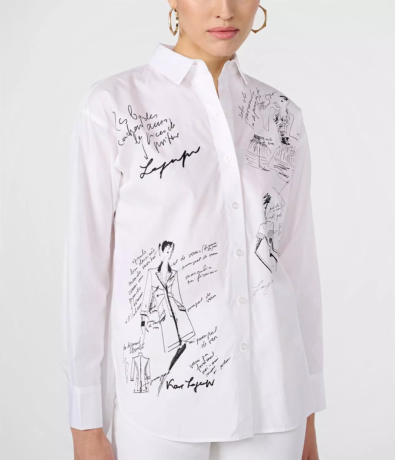 Whimsical Print Button Front Shirt 2