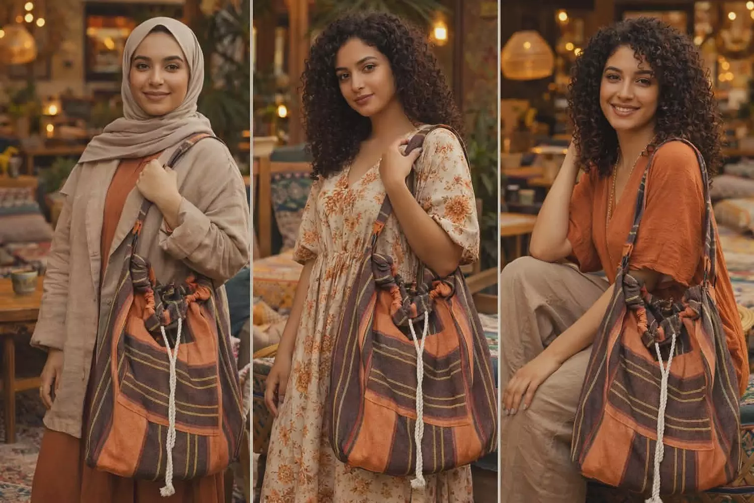 Orange striped Crossbody/Shoulder bag image