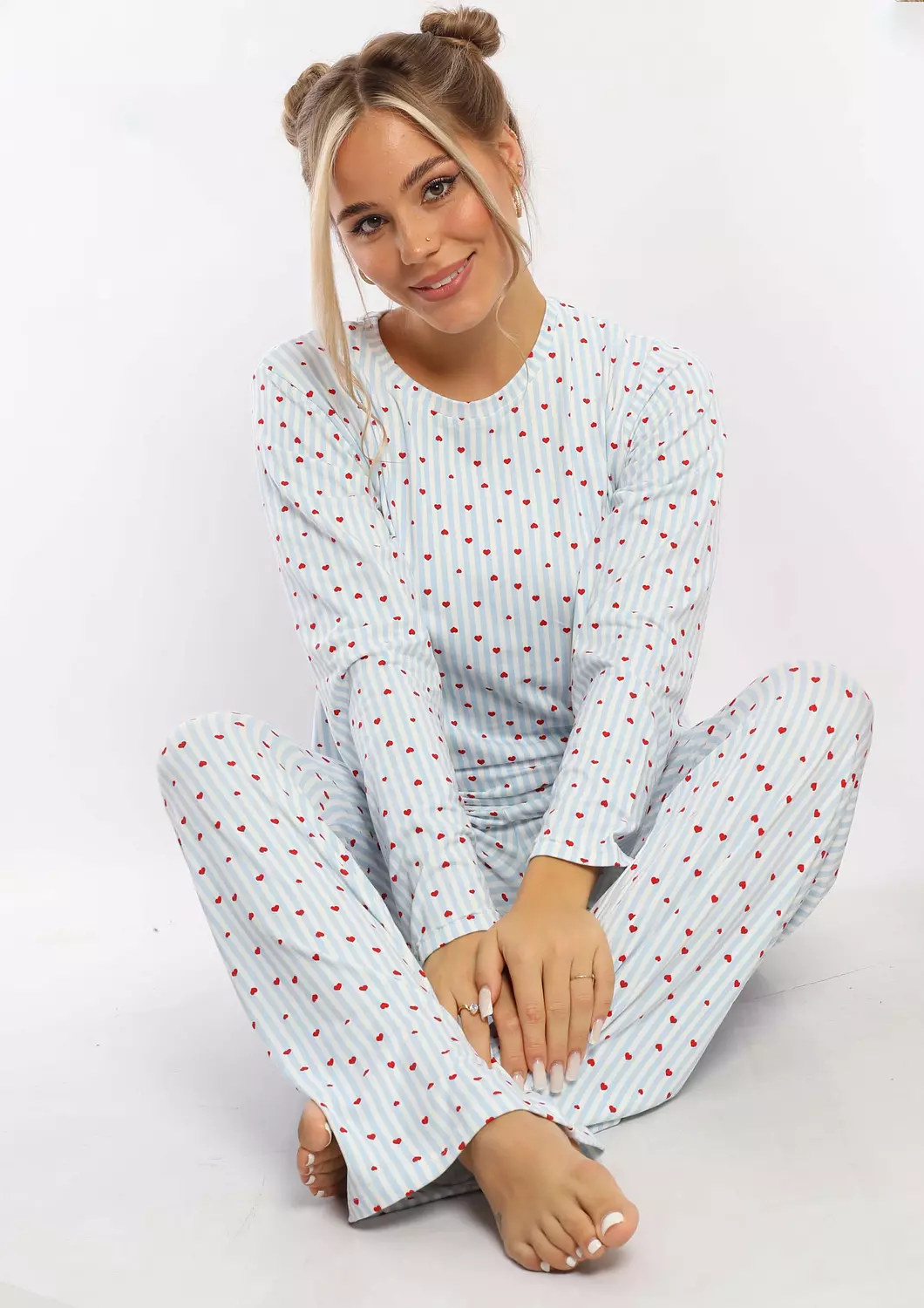 C331 PINK HEARTS LONG SLEEVES PAJAMA SET  4
