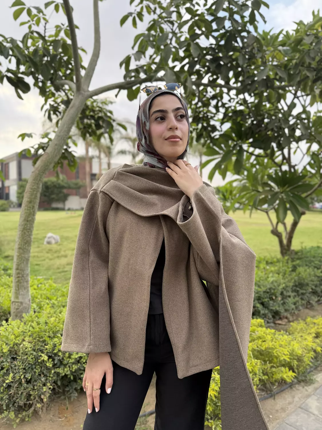 Nabeela Shawl Coat - Beige  4