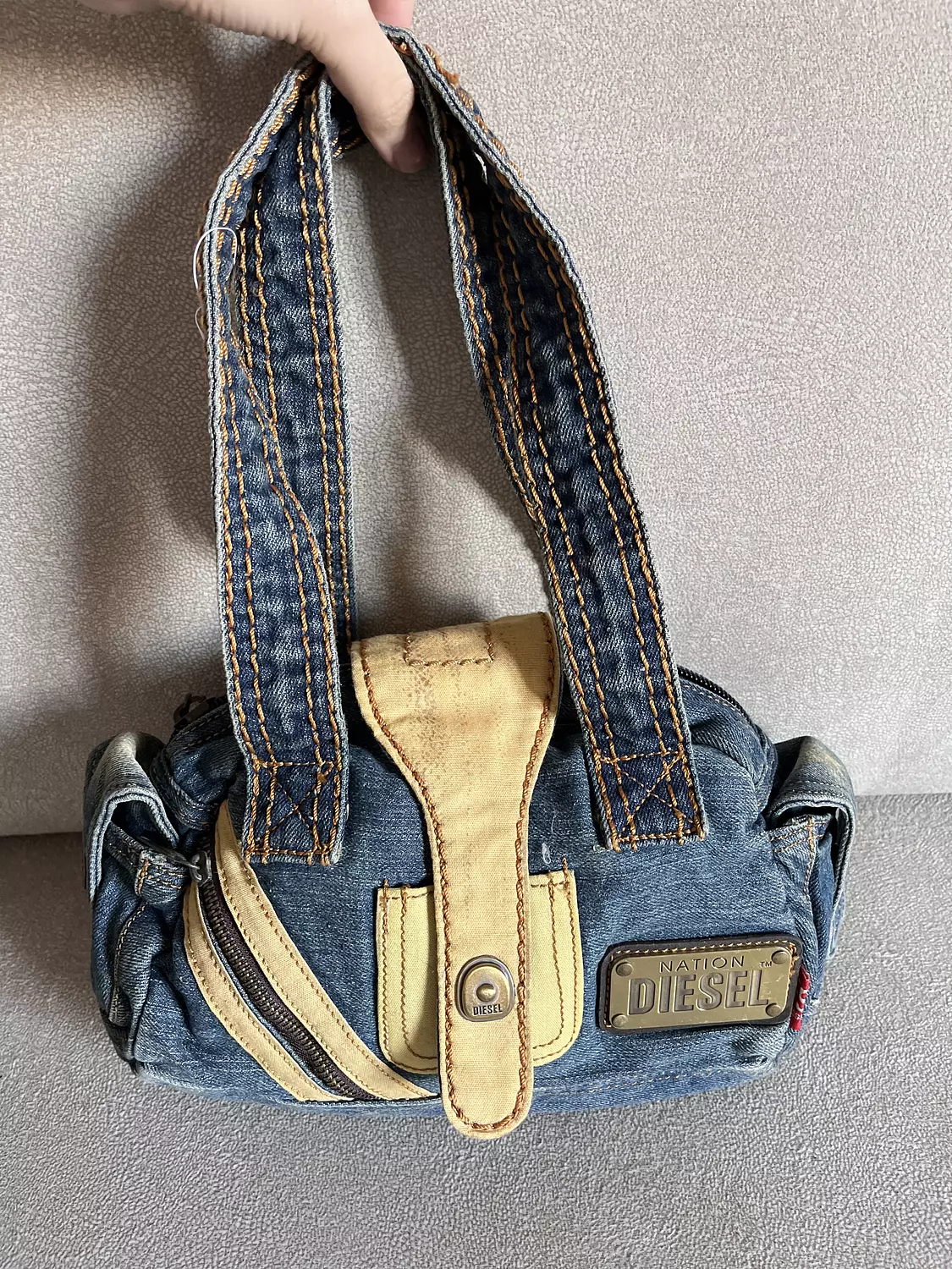 Authentic Diesel denim bag hover image