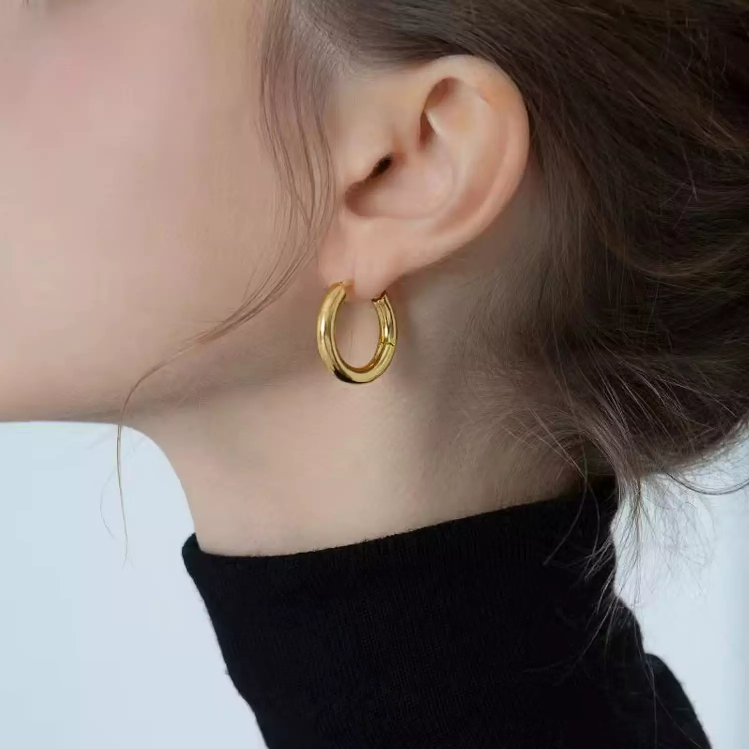 Steel hoop earring  image