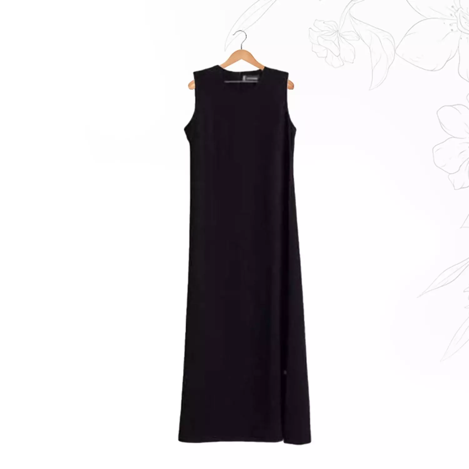 Sleeveless Basic Dress- Black image