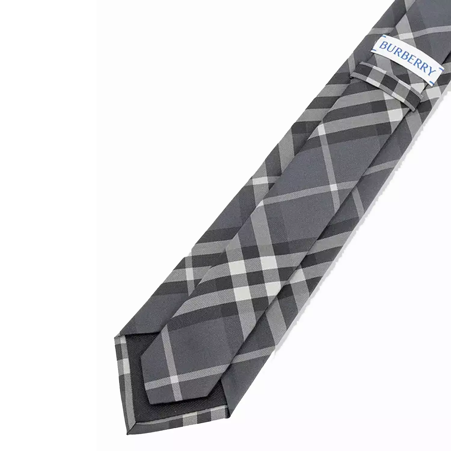Burberry Manston charcoal check silk tie image