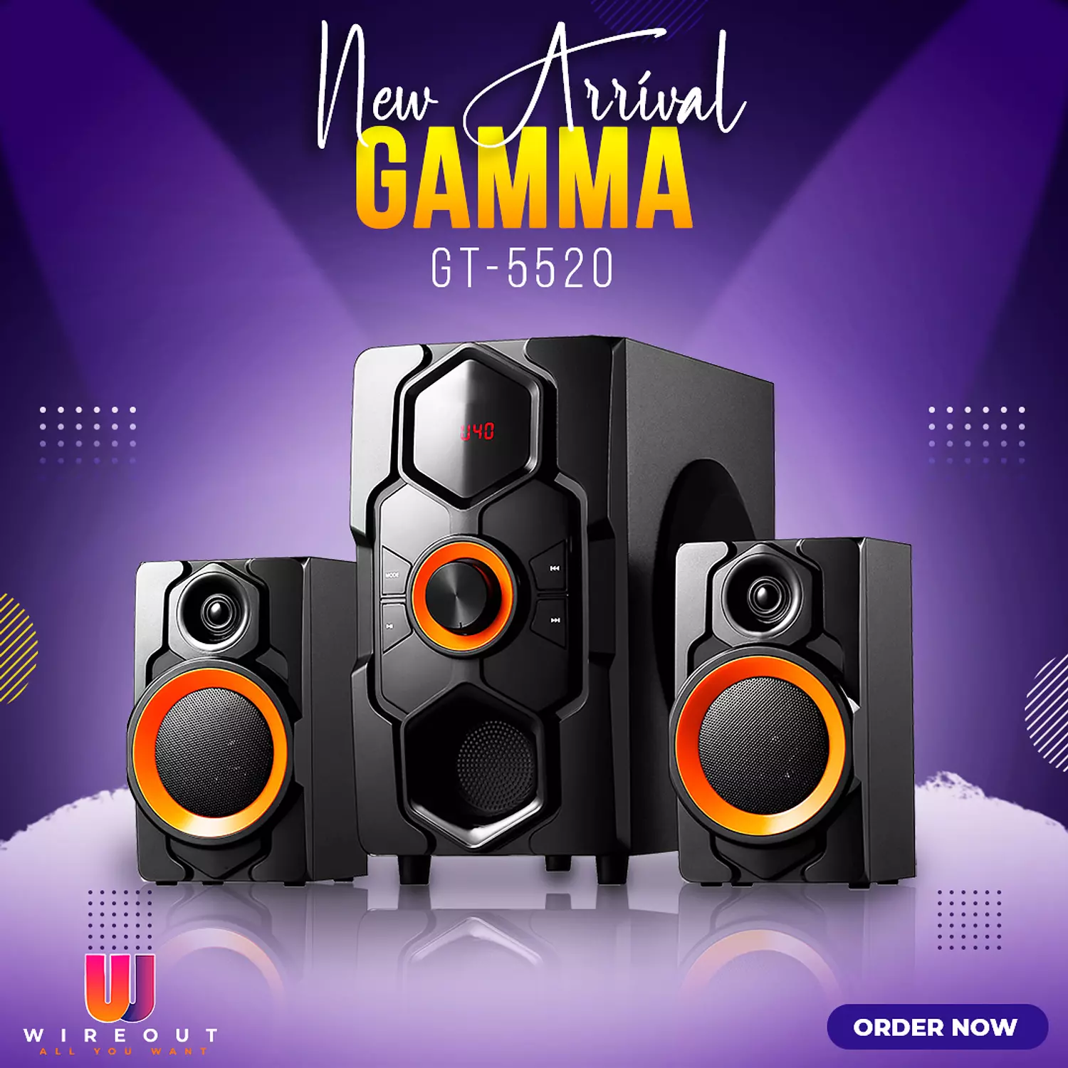 Gamma Tech GT-5520 Home Theater with LED Display, USB/SD, Remote 4