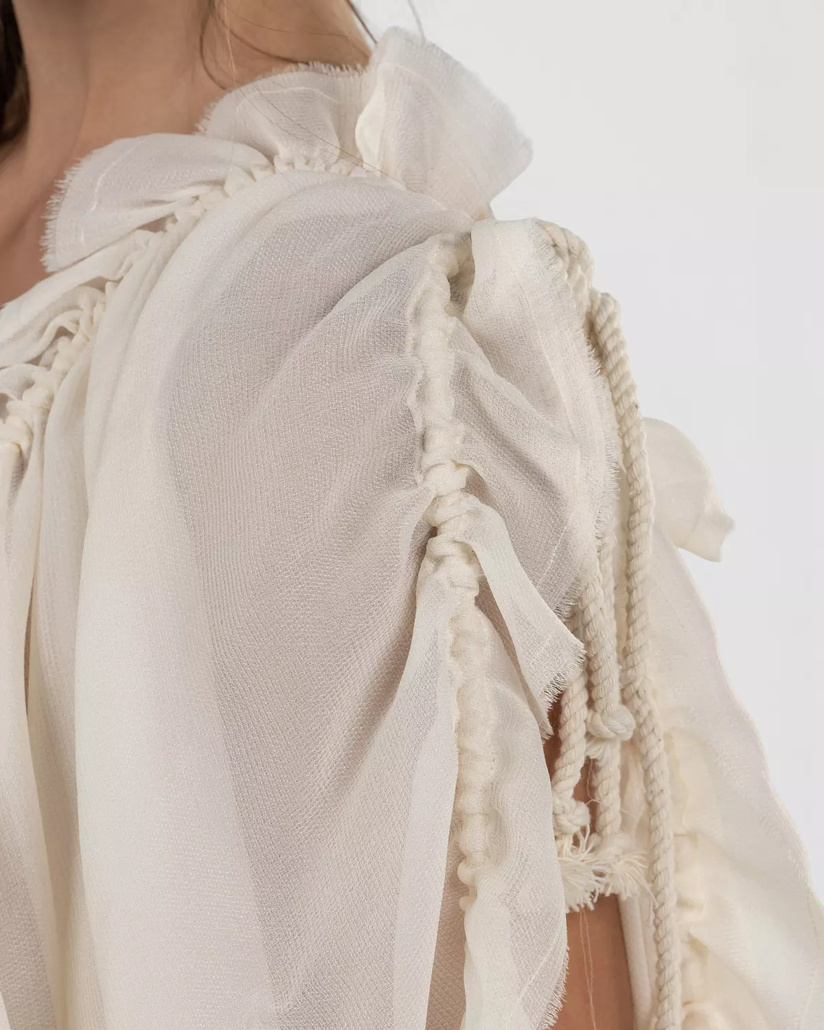 Delicate Off-White Oversized Blouse 4