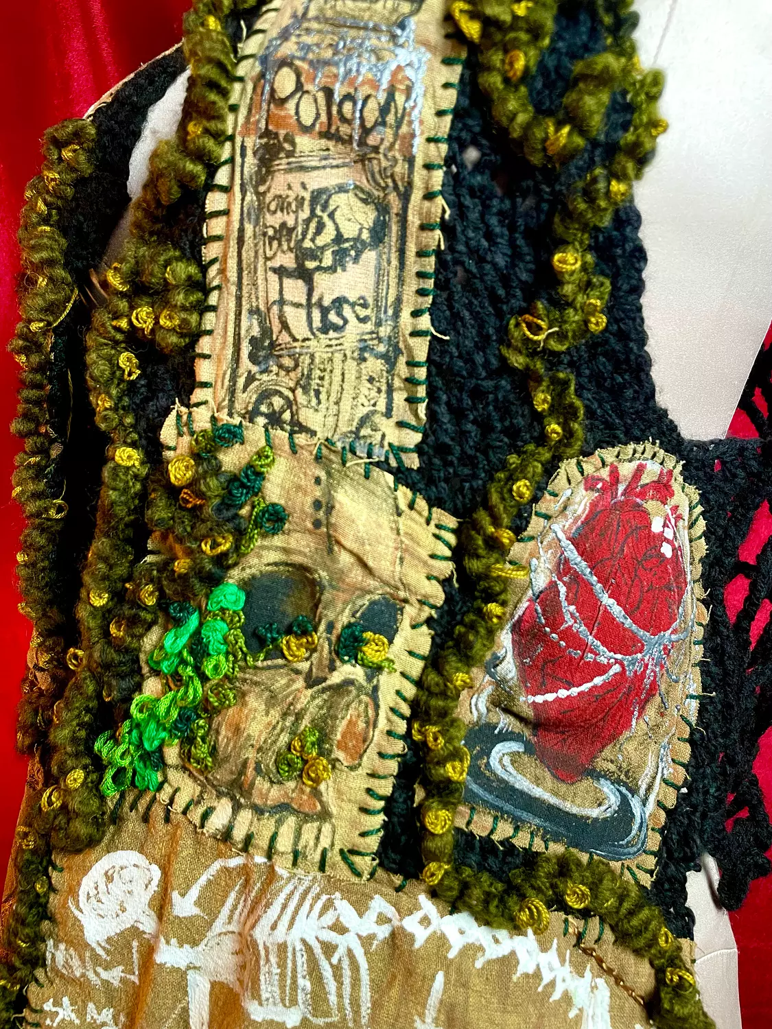 “ witch’s heart” handmade black crochet vest  4