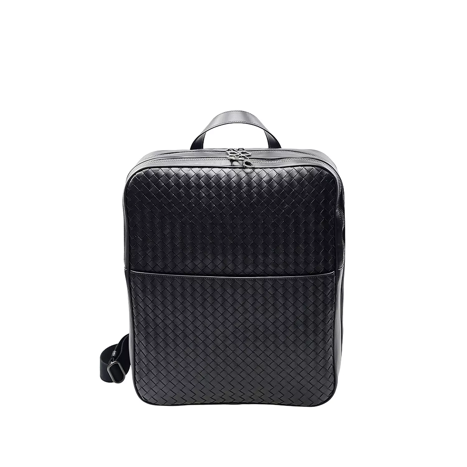  Bottega Veneta Intrecciato woven leather backpack.  image