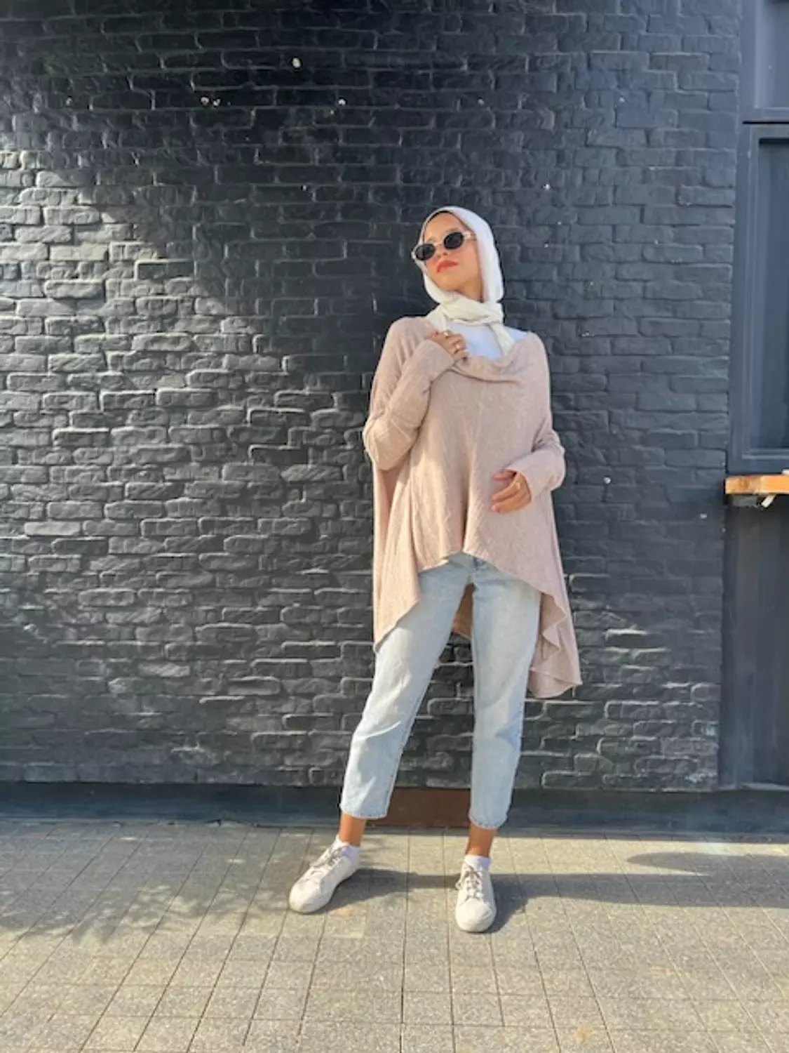 Beige high low pullover 1